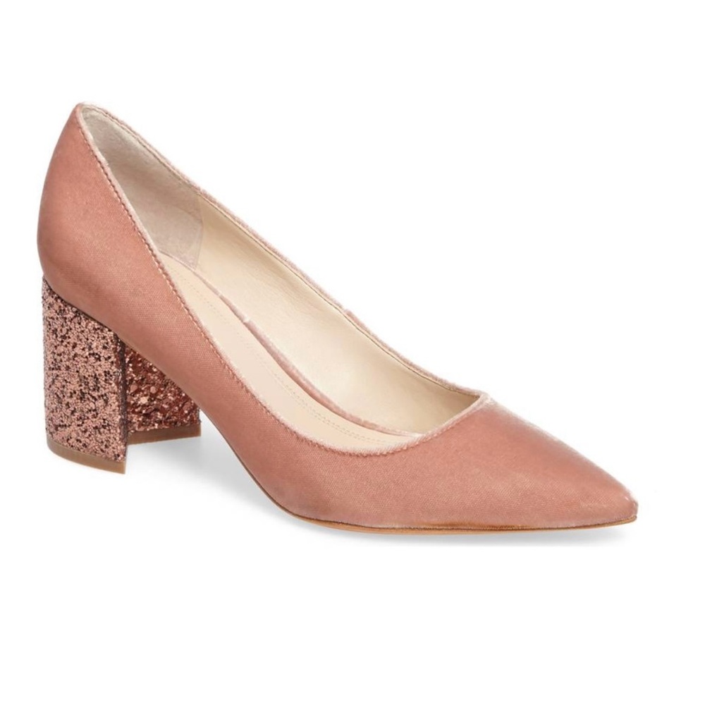 Marc Fisher "Zack" Pink Velvet with Sparkle Heels